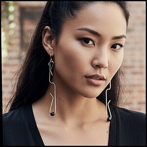 5 For $25💫Long Silver Wire Minimalist Geometric Style Earrings